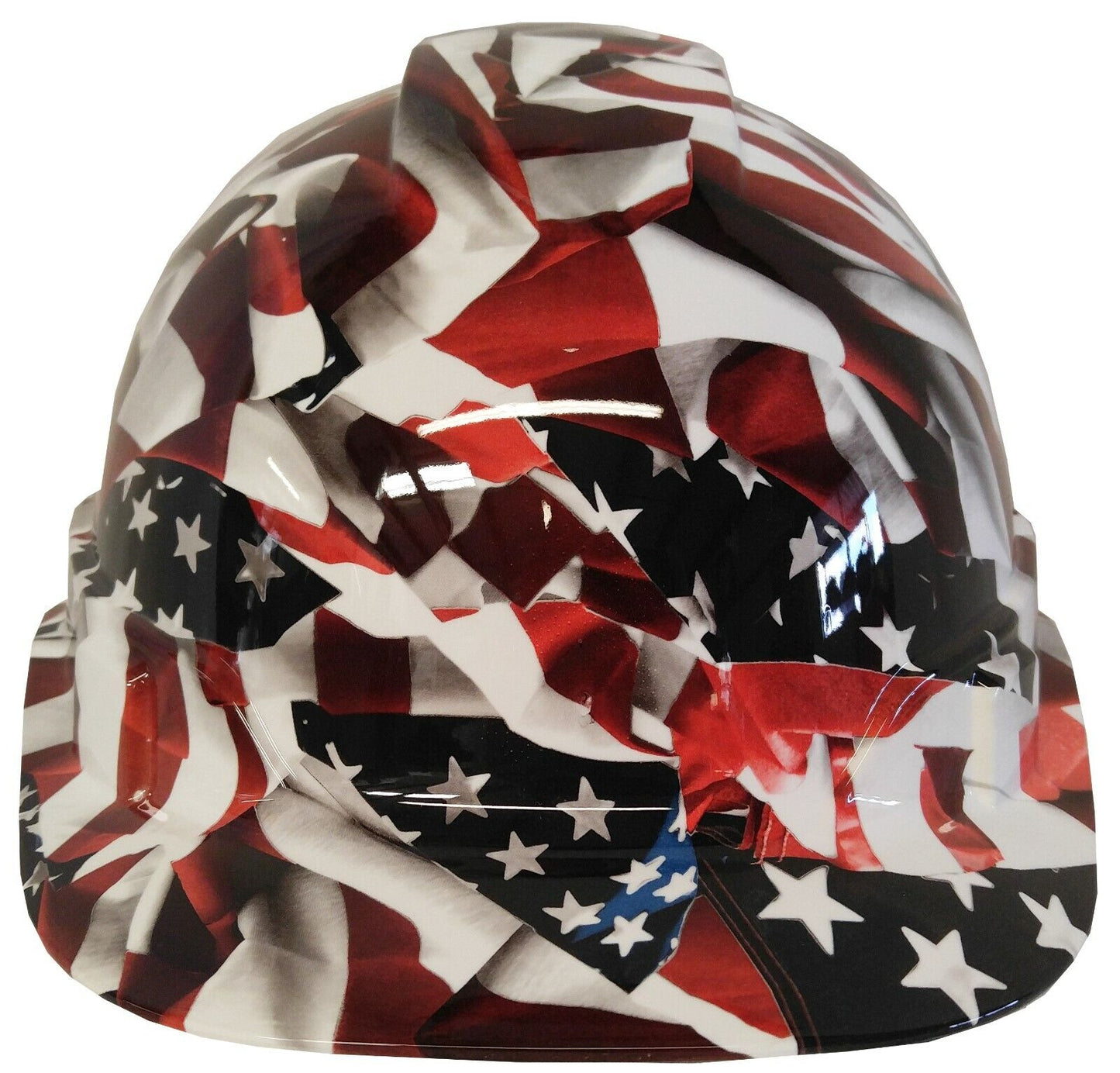 Hydro Dipped Hard Hat Ridgeline Cap Style Custom American Flags