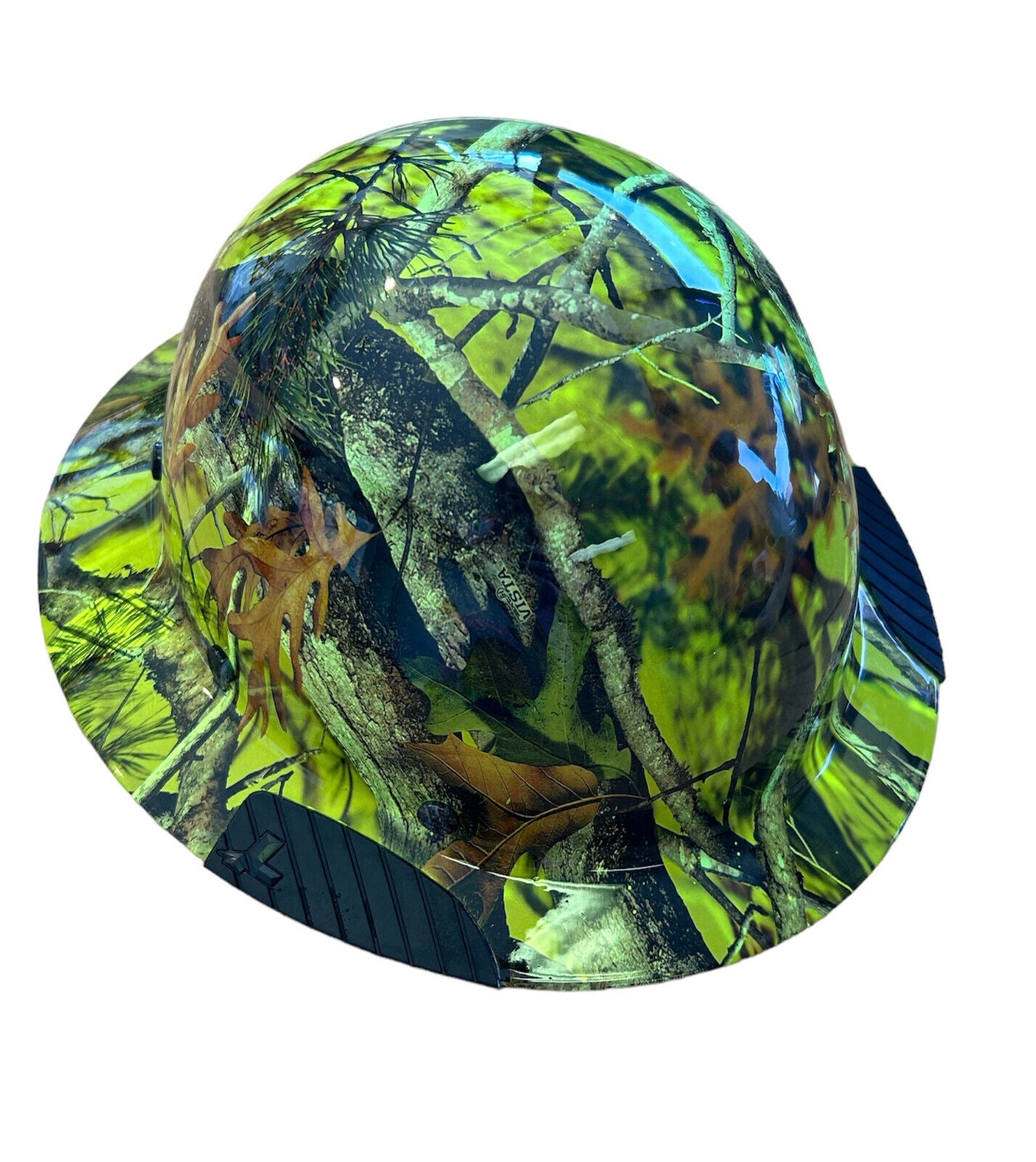 Hydro Dip HiVis Green Vista Camo Lift DAX Fiber HDF-15 Full Brim Hardhat