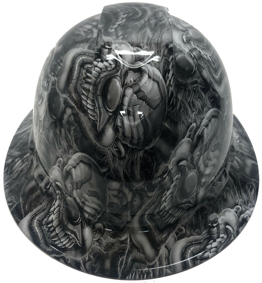 Hydro Dipped Hard Hat Ridgeline Full Brim Custom White Boss Skulls