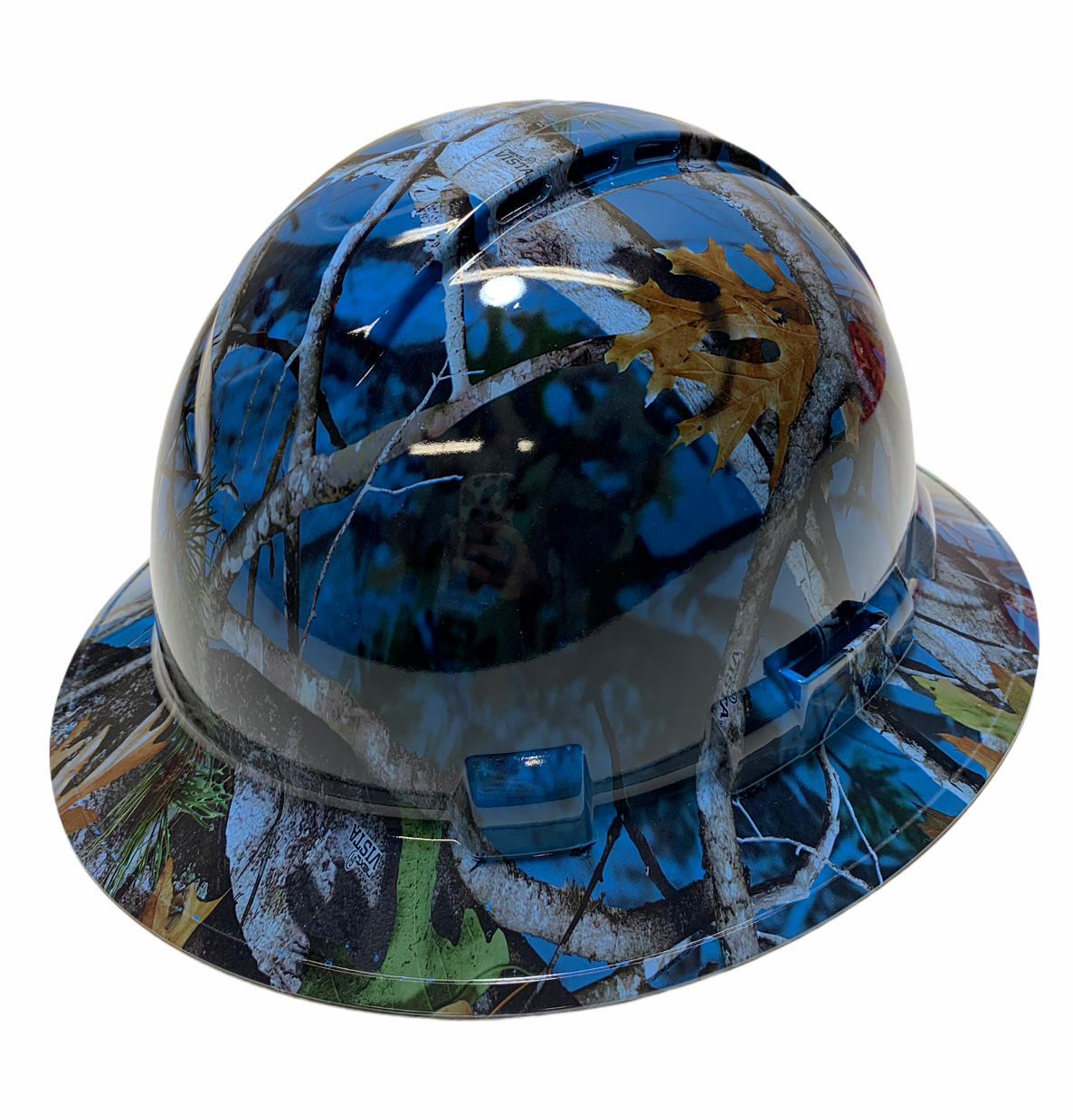 Hydro Dipped Hard Hat Ridgeline Full Brim Custom Light Blue Vista Camo