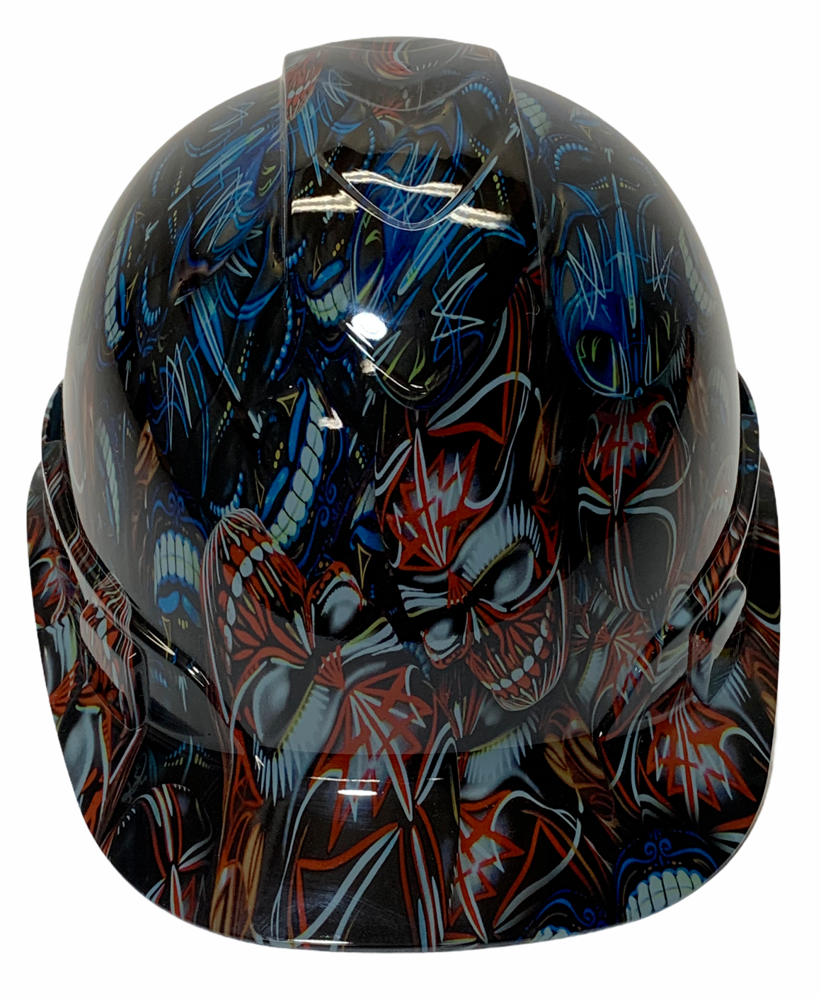 Hard Hat Ridgeline Hydro Dipped Cap Style Custom Pinstripe Skulls Colored