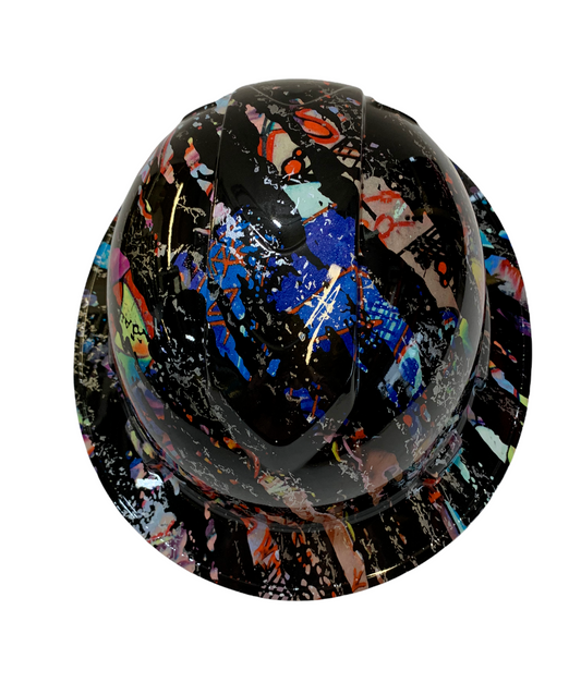 Hydro Dipped Hard Hat Ridgeline Full Brim Custom Colored Graffiti Splash