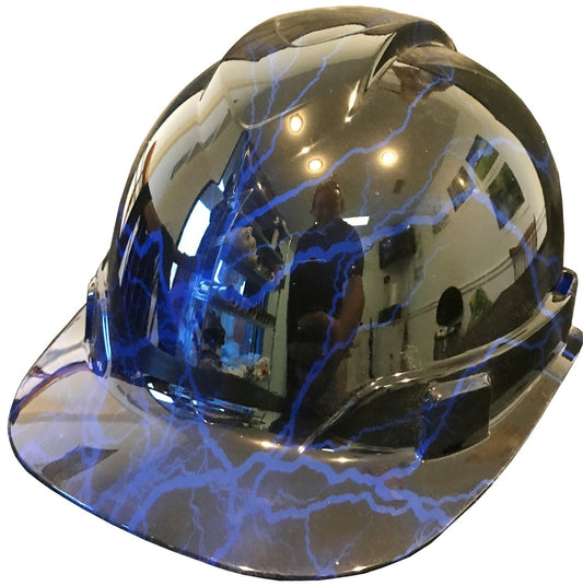 Hydro Dipped Hard Hat Ridgeline Cap Style Custom Dark Blue Lightning