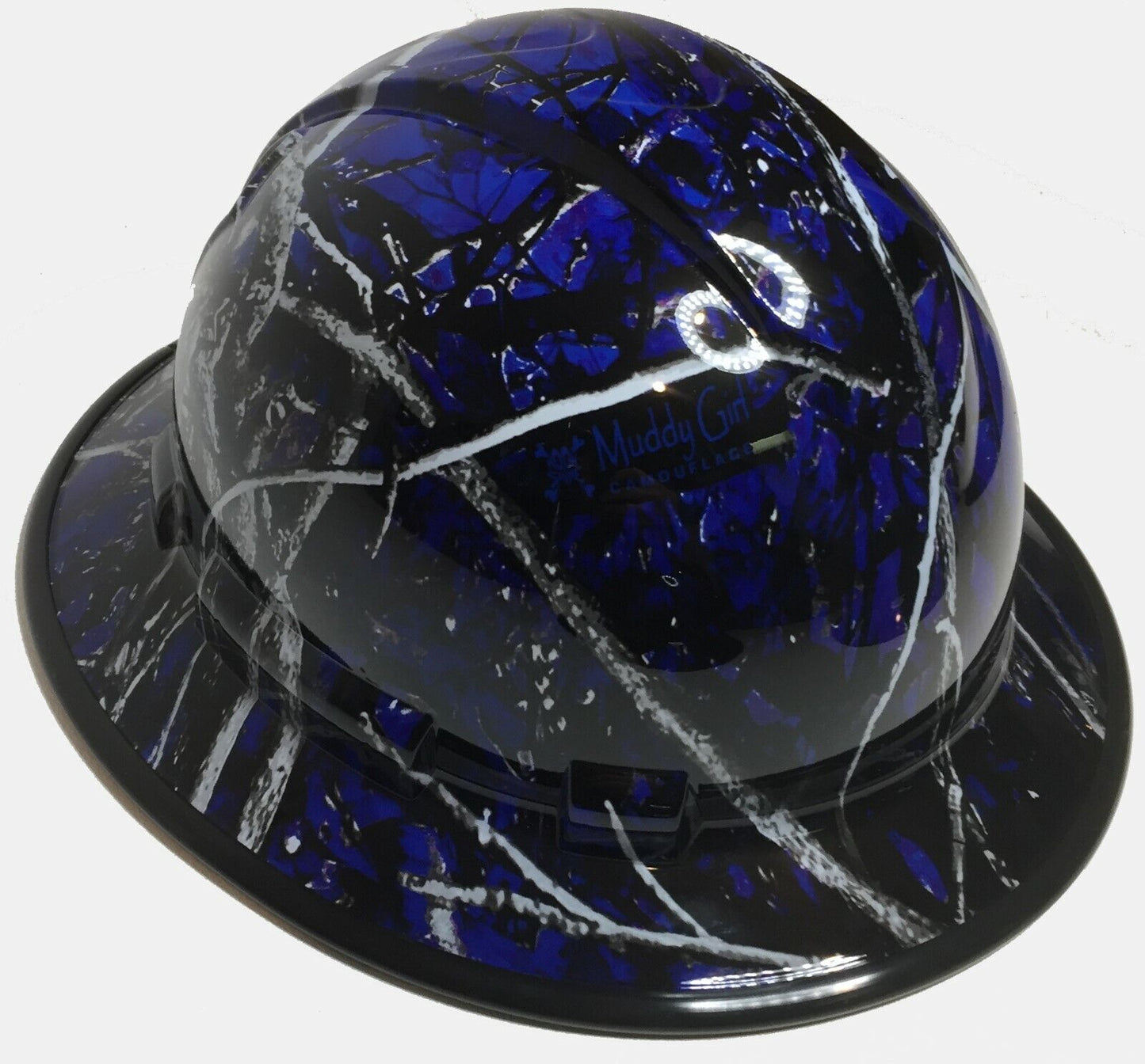 Hydro Dipped Hard Hat Ridgeline Full Brim Custom Blue Muddy Girl Camo