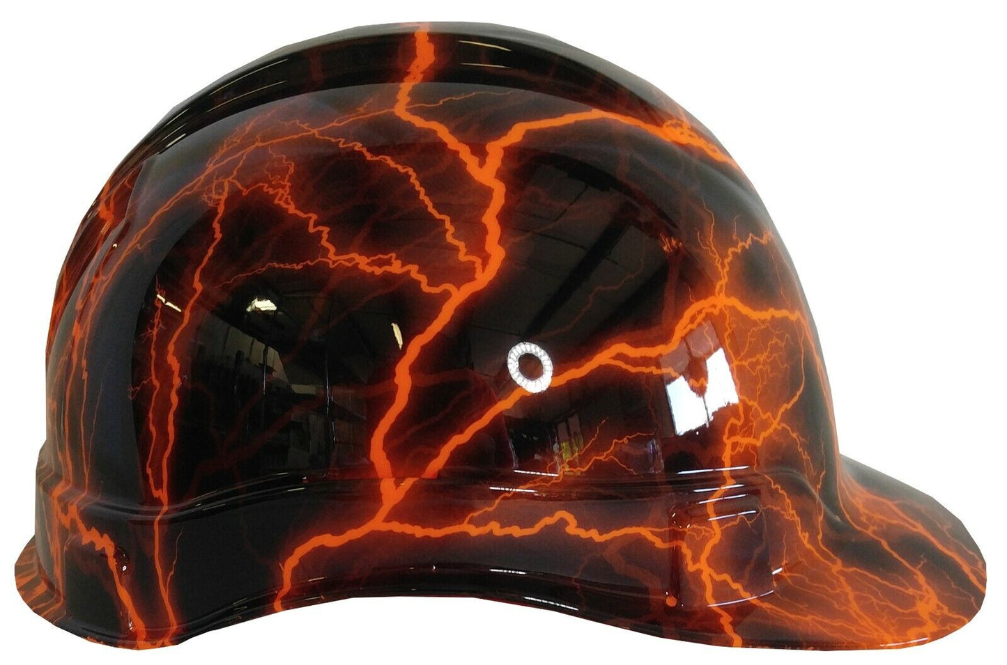 Hydro Dipped Hard Hat Ridgeline Cap Style Custom HiVis Orange Lightning