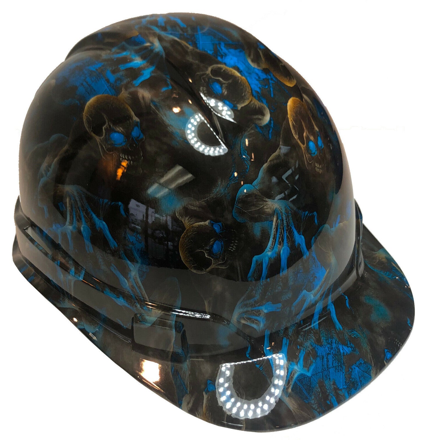 Custom Hydro Dipped Hard Hat Ridgeline Cap Style Blue Creeper