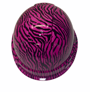 Hydro Dipped Custom Hard Hat Ridgeline Cap Style Pink Zebra