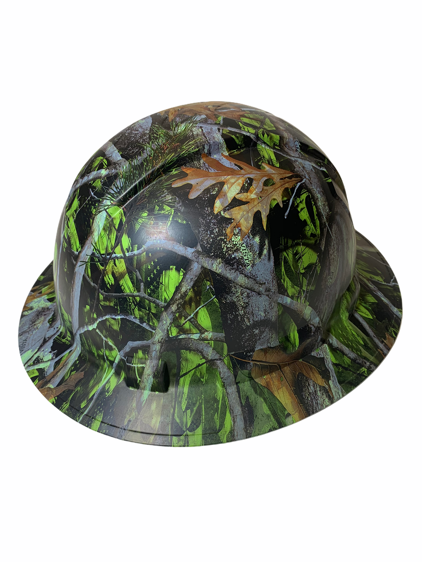 Custom Hydro Dipped Green Punisher Vista Camo Ridgeline Full Brim Hard Hat