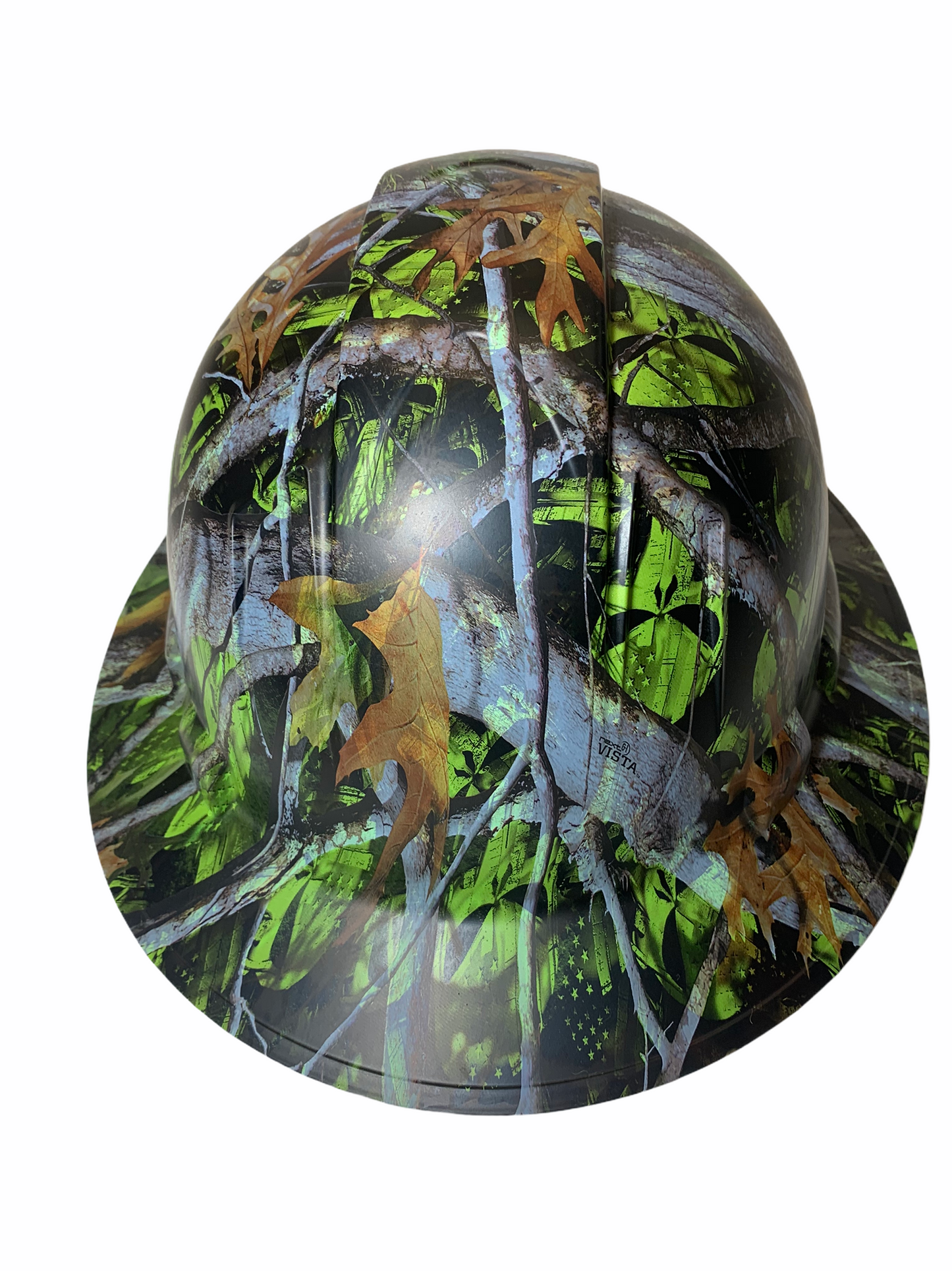 Custom Hydro Dipped Green Punisher Vista Camo Ridgeline Full Brim Hard Hat