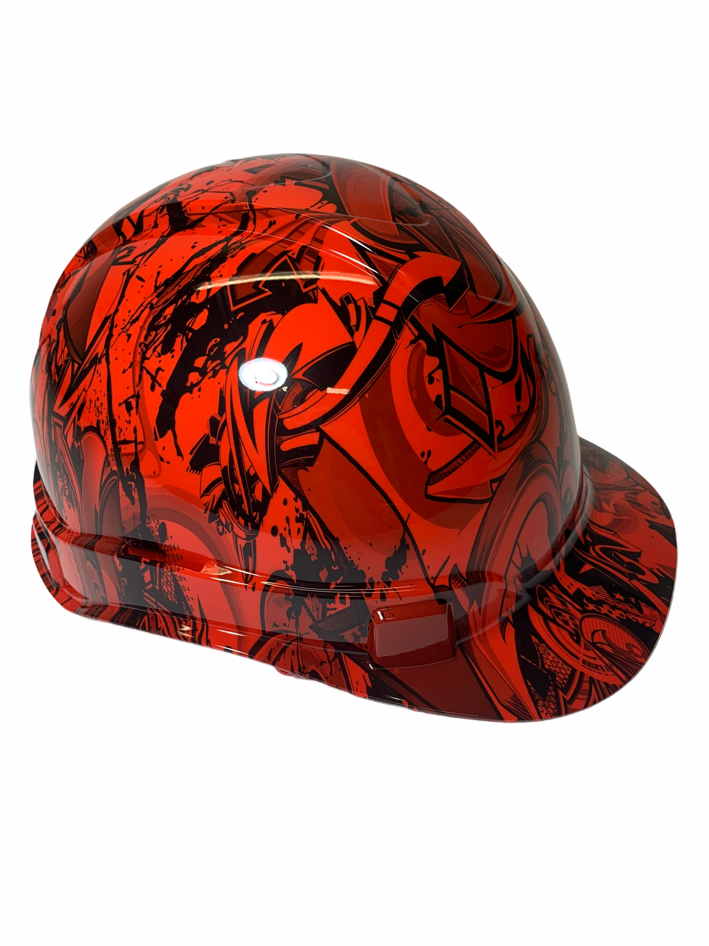 Custom Hydro Dip Hard Hat Ridgeline Cap Style Custom Red Graffiti