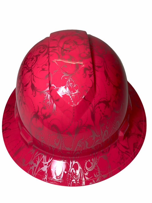 Hydro Dipped Hard Hat Ridgeline Full Brim Custom Pink Lilies