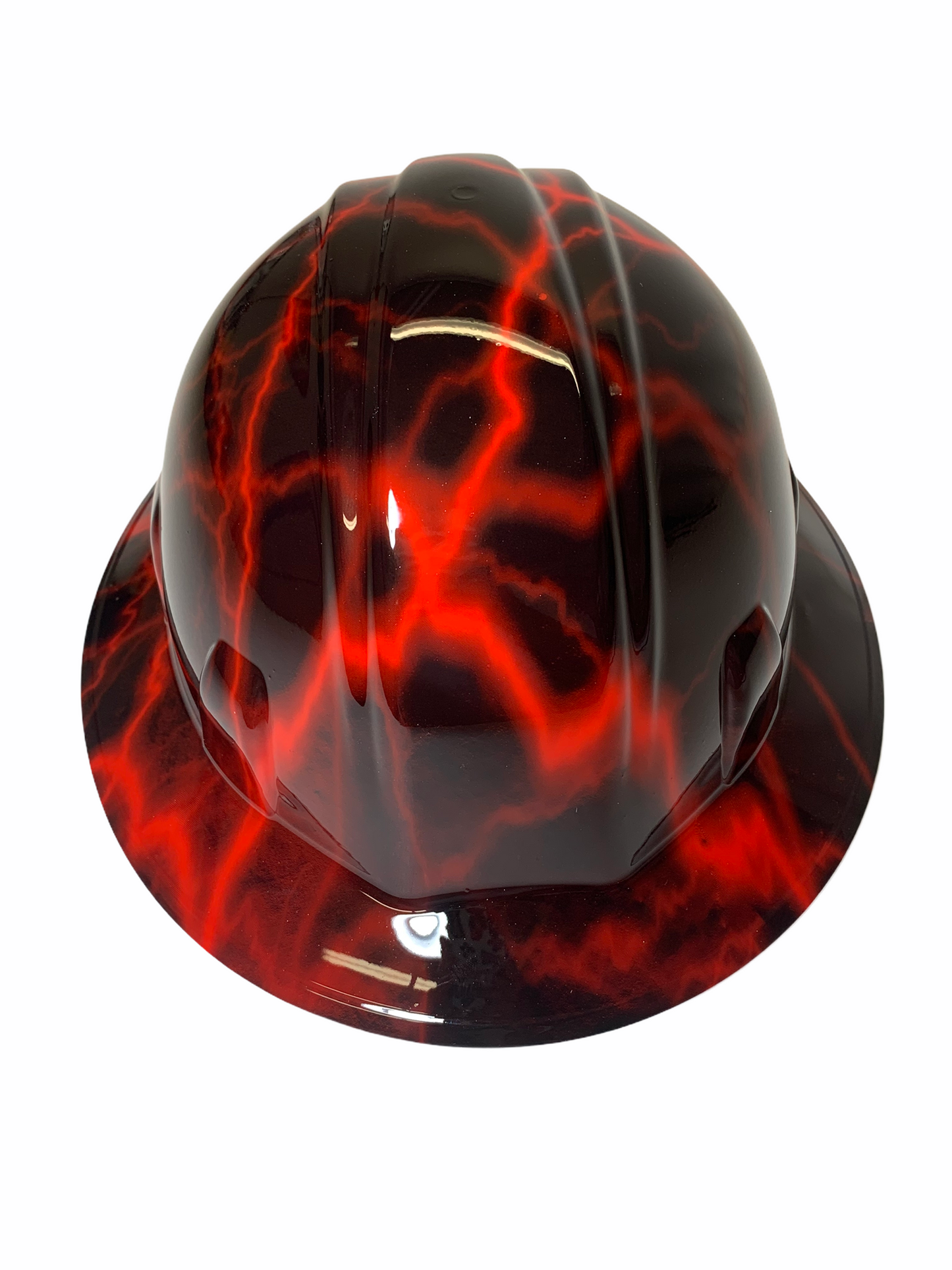 Hydro Dipped Hard Hat Sl Series Full Brim Custom Red Lightning