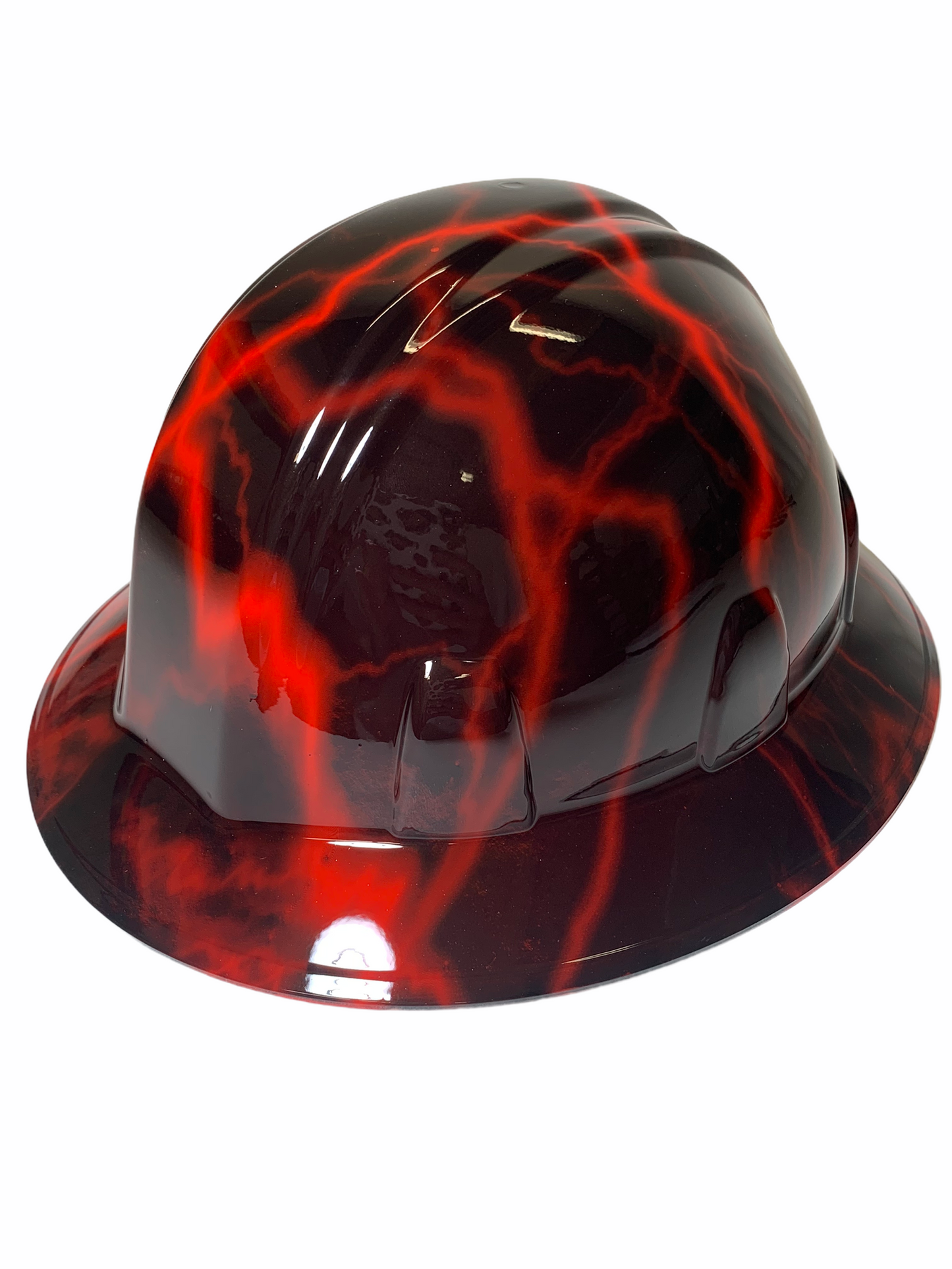 Hydro Dipped Hard Hat Sl Series Full Brim Custom Red Lightning