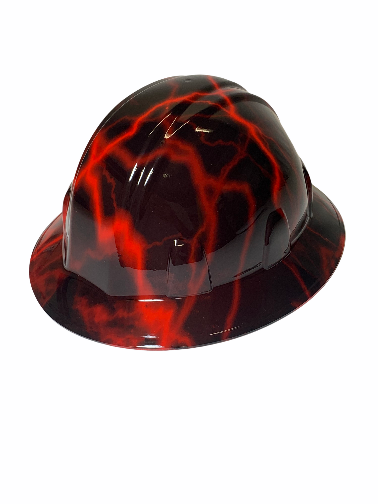 Hydro Dipped Hard Hat Sl Series Full Brim Custom Red Lightning