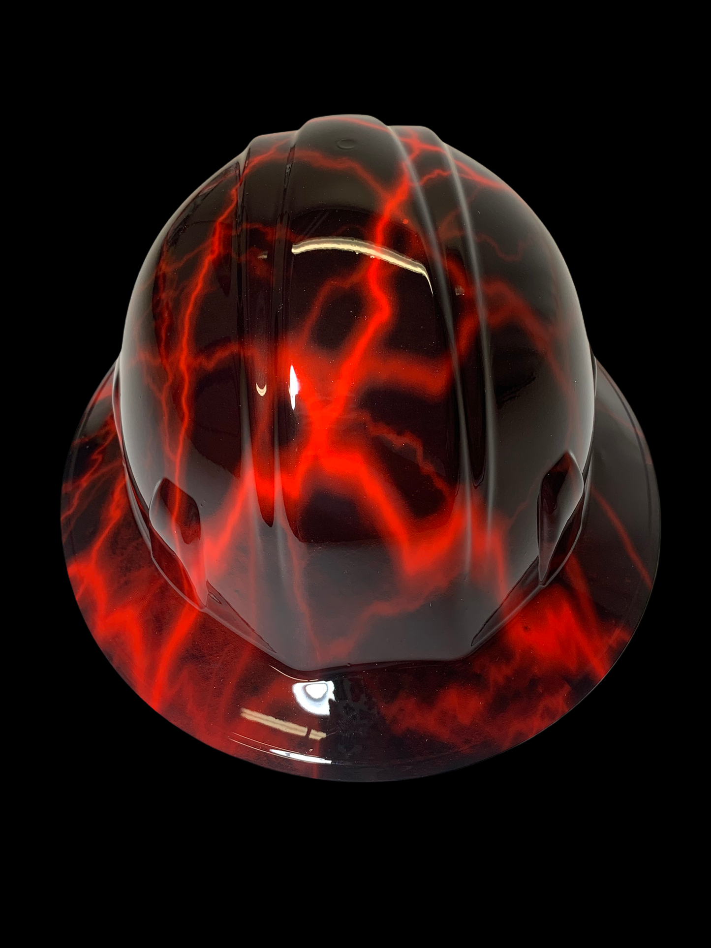 Hydro Dipped Hard Hat Sl Series Full Brim Custom Red Lightning