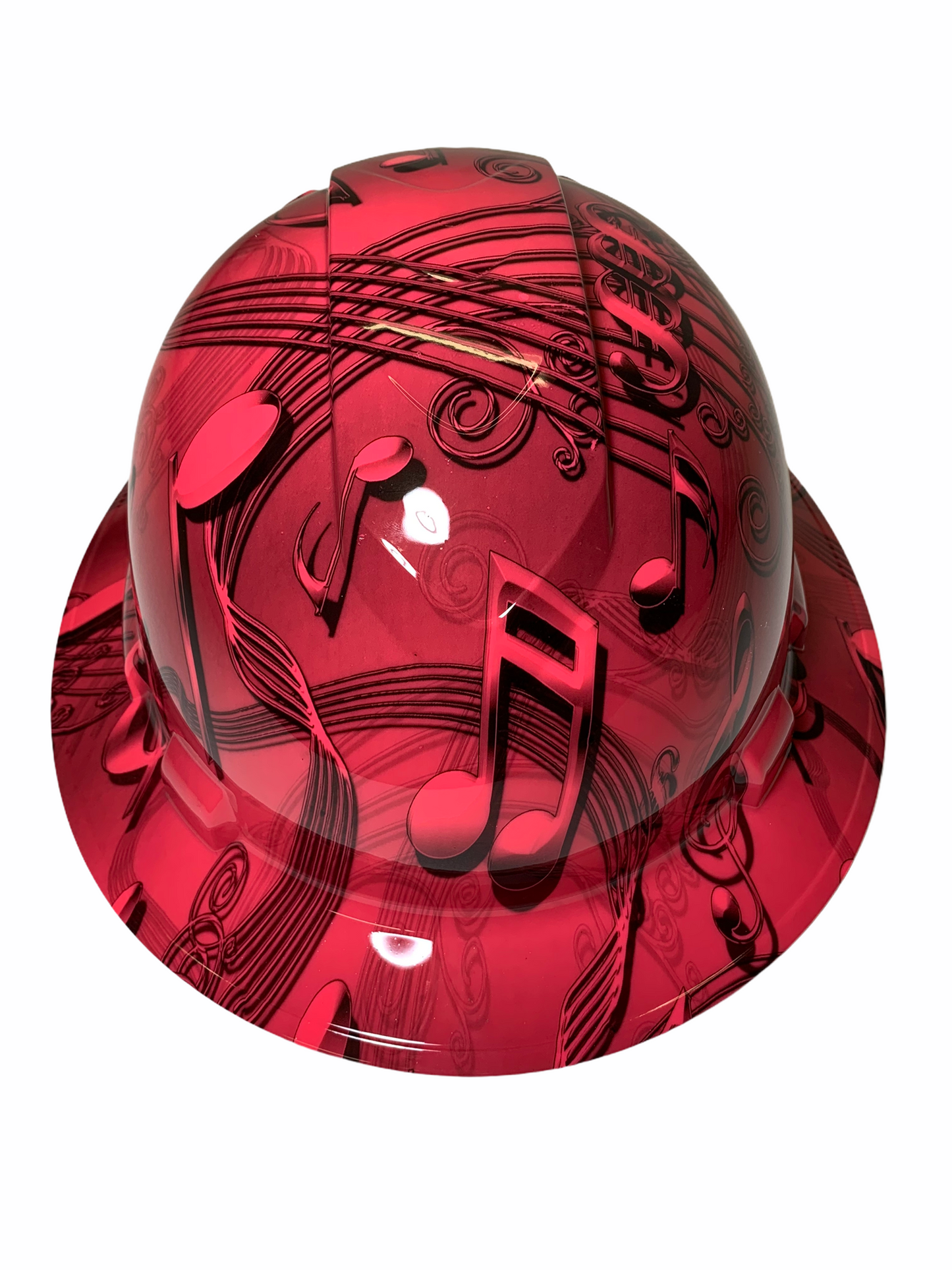 Hydro Dipped Hard Hat Ridgeline Full Brim Custom Pink Music Symbols