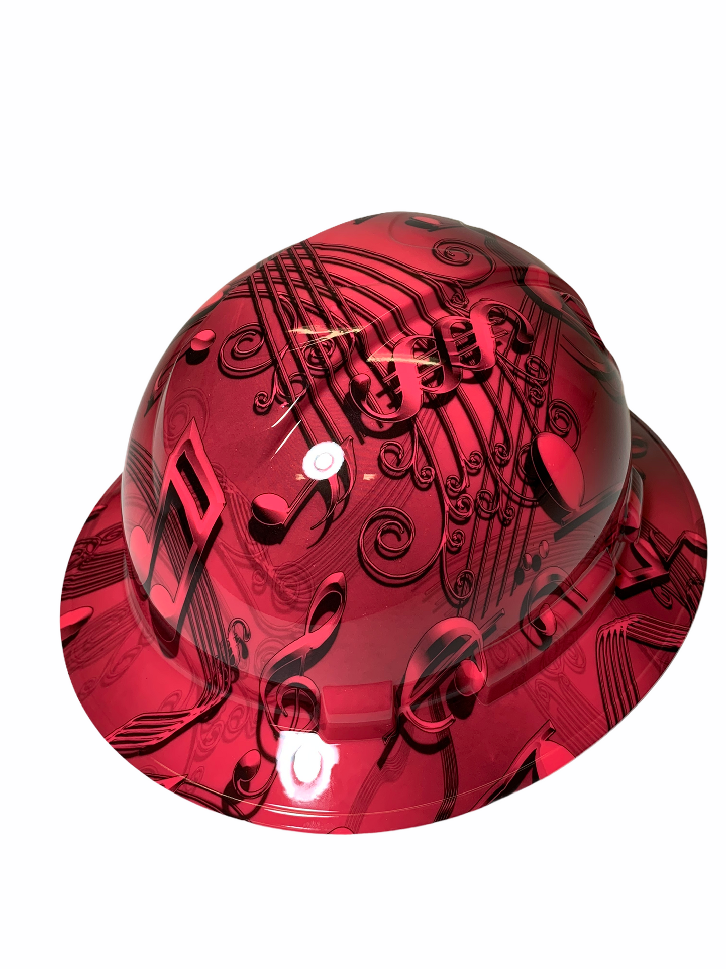 Hydro Dipped Hard Hat Ridgeline Full Brim Custom Pink Music Symbols