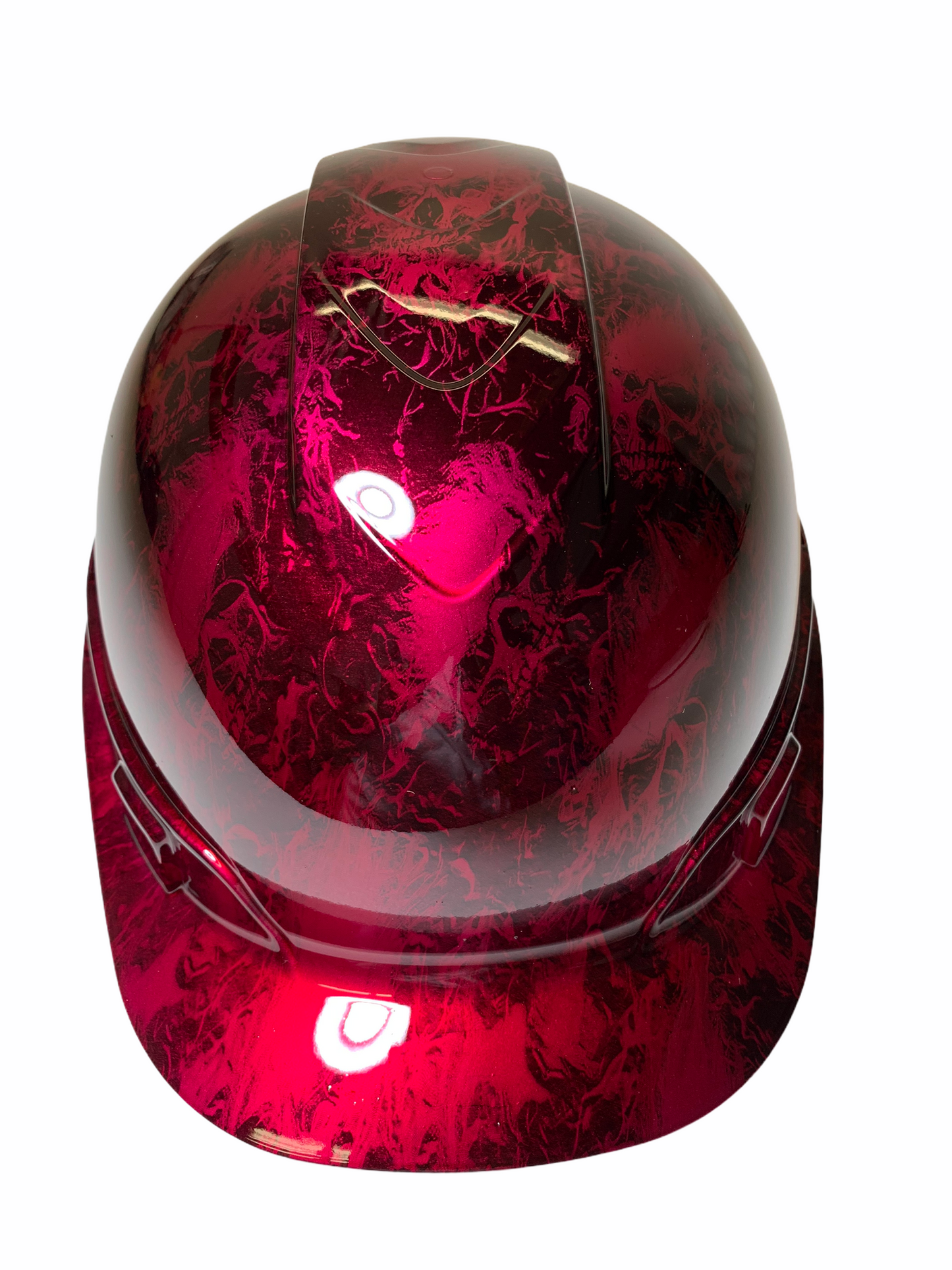 Hard Hat Ridgeline Cap Style Custom Kandy Wild Cherry Small Flaming Skulls