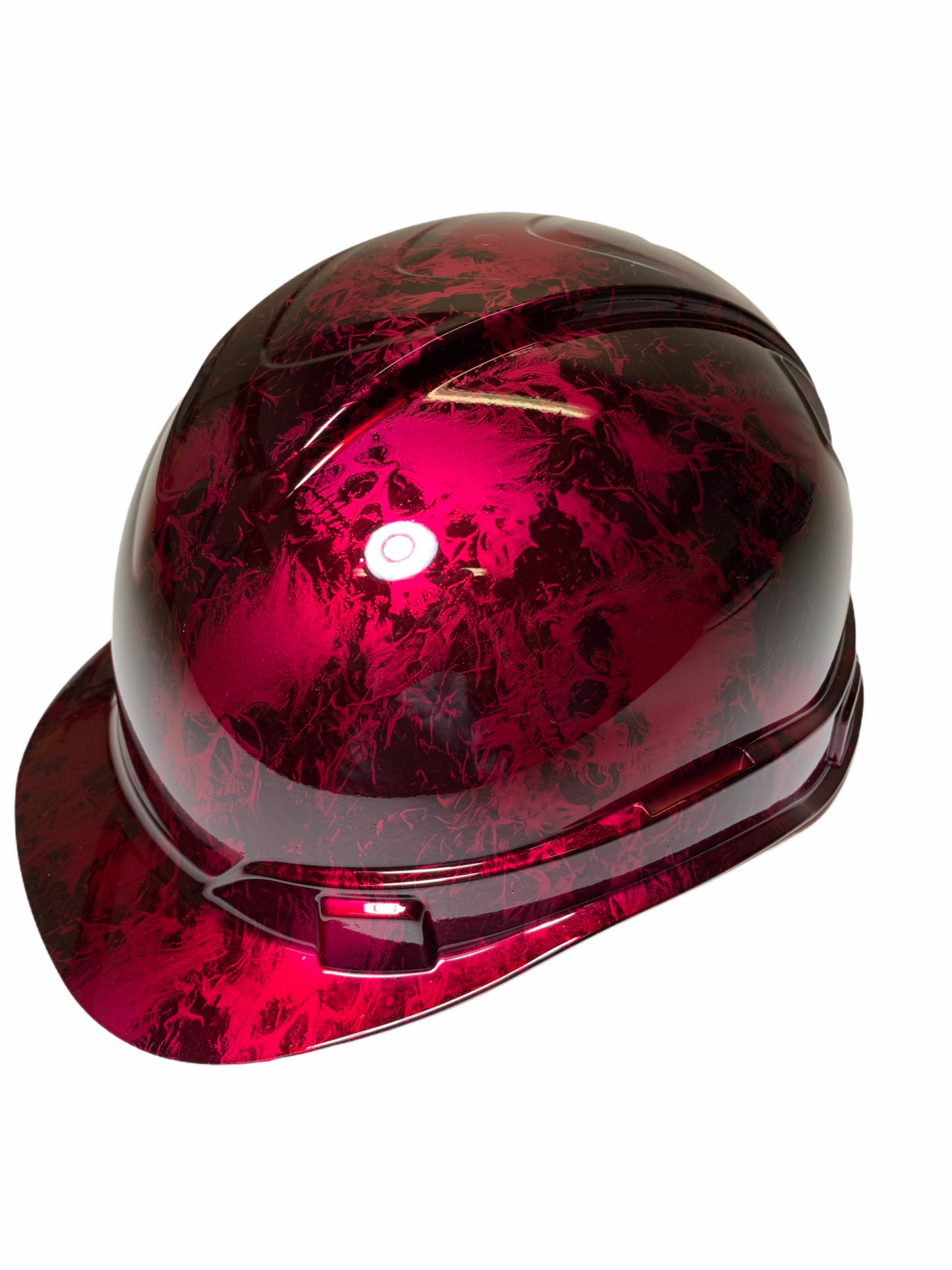 Hard Hat Ridgeline Cap Style Custom Kandy Wild Cherry Small Flaming Skulls