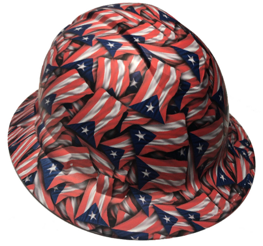 Hard Hat Ridgeline Full Brim Custom Colored Puerto Rico Flags