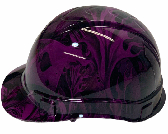 Custom Hydro Dipped Hard Hat Ridgeline Cap Style Purple Ace Of Skulls