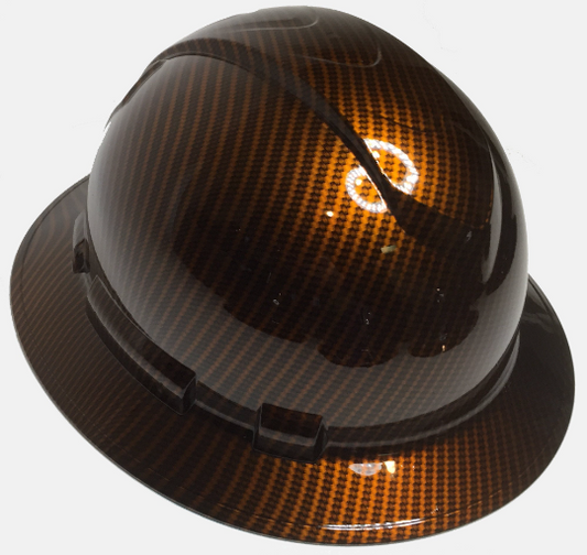 Custom Hard Hat Copper Kandy Carbon Fiber Hydro Dipped Full Brim Ridgeline