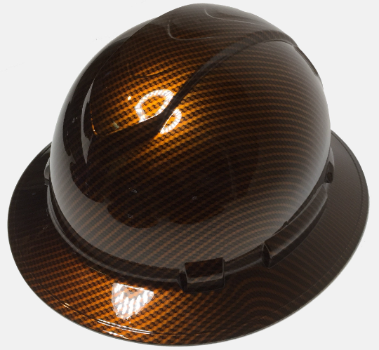 Custom Hard Hat Copper Kandy Carbon Fiber Hydro Dipped Full Brim Ridgeline