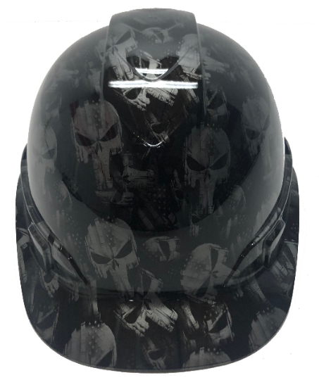 Custom Hydro Dipped Hard Hat Metallic Graphite Punisher Cap Style Ridgeline