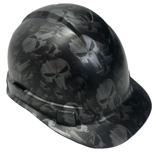 Custom Hydro Dipped Hard Hat Metallic Graphite Punisher Cap Style Ridgeline