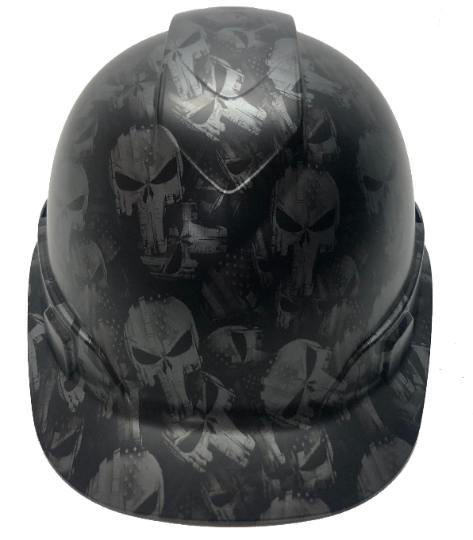 Custom Hydro Dipped Hard Hat Metallic Graphite Punisher Cap Style Ridgeline