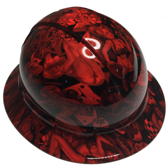 Hard Hat Ridgeline Full Brim Custom Red Naughty Boy