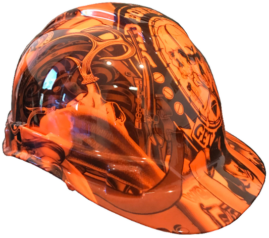 Custom Hard Hat Hi Vis Orange Wonder Woman Cap Style Ridgeline