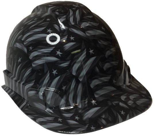 Hard Hat Ridgeline Cap Style Custom Slate Gray Puerto Rico Flags