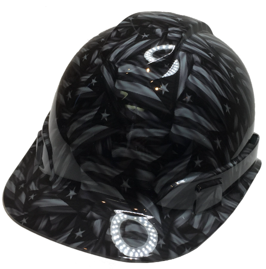 Hard Hat Ridgeline Cap Style Custom Slate Gray Puerto Rico Flags