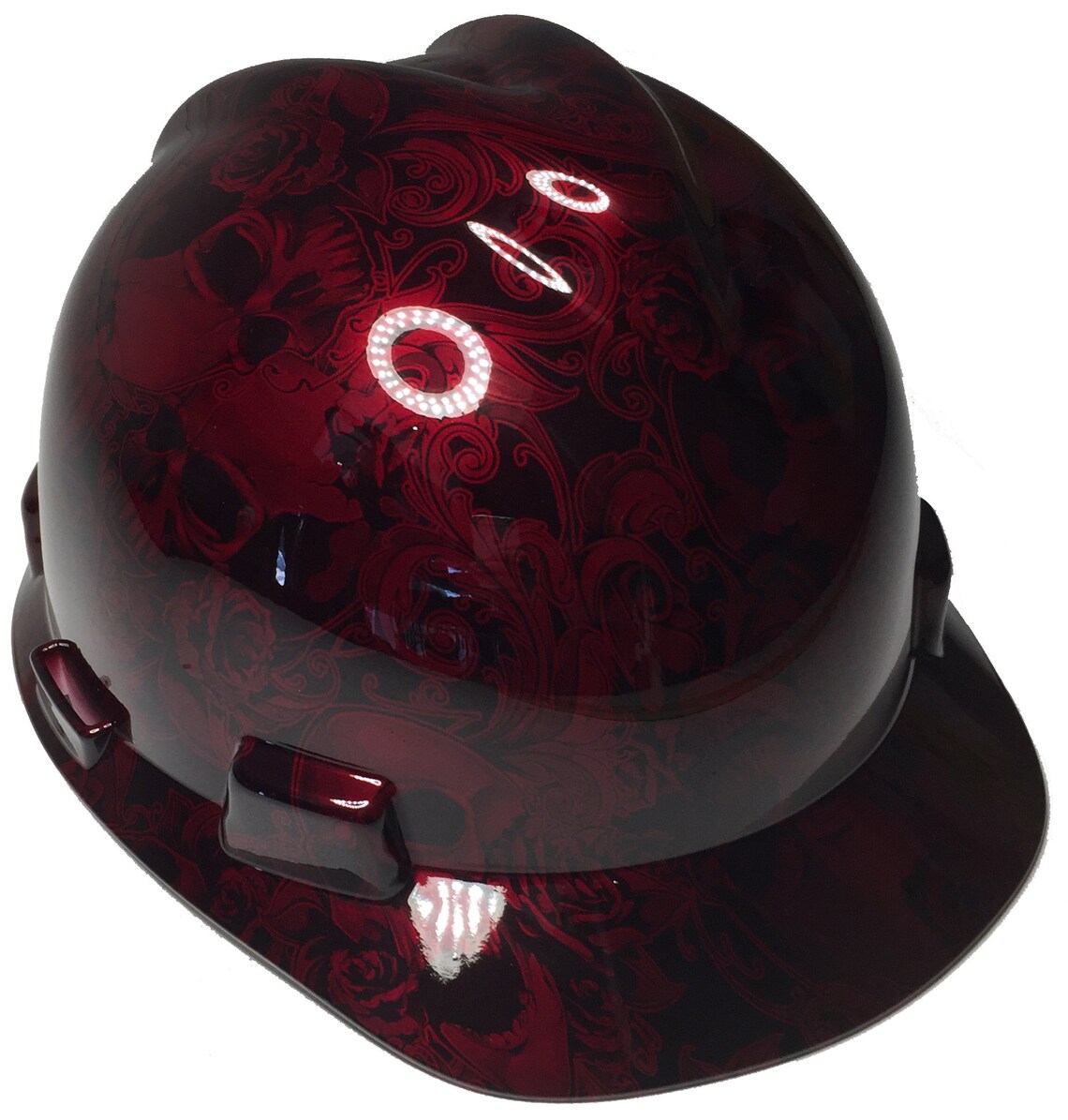 Custom Hard Hat Hydro Dipped Carbon Fiber Insanity Skulls MSA VGard Cap Style