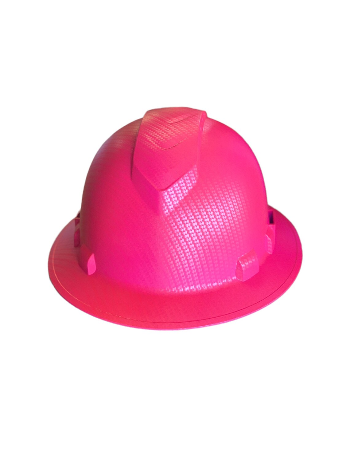 Custom Hard Hat Vented Hot Pink Carbon Fiber Hydro Dipped Full Brim Ridgeline