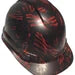 Custom Hydro Dipped Hard Hat Red Negative American Flags Ridgeliune Cap Style