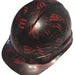 Custom Hydro Dipped Hard Hat Red Negative American Flags Ridgeliune Cap Style