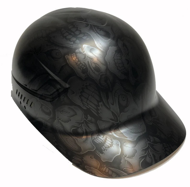 Custom Hydro Dipped Metallic Graphite Insanity Skulls Bump Cap